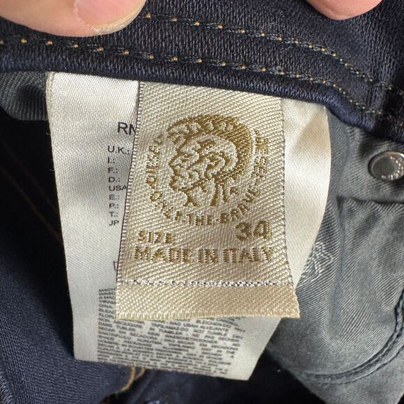 Diesel Men's Skinny Jeans - Dark Blue with Black Patch - Picture 10 of 15